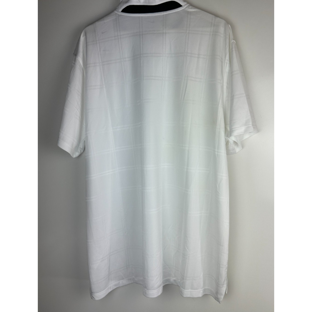 NWT Nike Men’s Dri-Fit Vapor Plaid Golf Polo White & Black DA2969-100 XXL 2XL - Picture 9 of 11